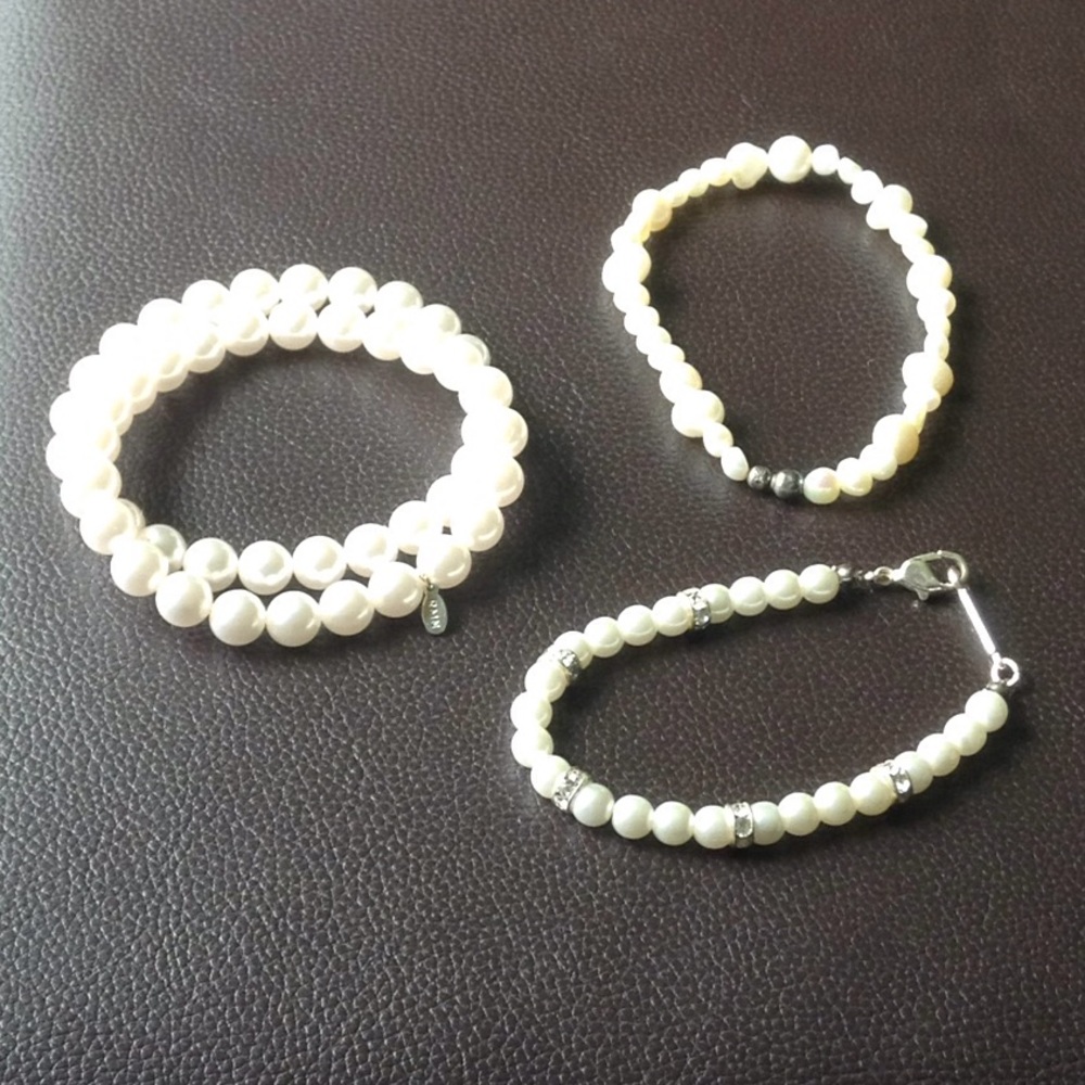 Costume faux Pearl bracelet bundle used.